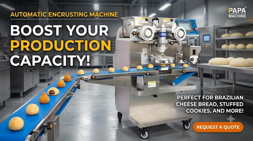 Het laatste nieuws van het bedrijf over Hoe de automatische inkrustingsmachine van 1,5 kW de Braziliaanse kaasbroodproductie revolutioneert