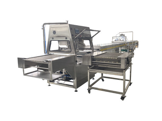 Goede prijs Automatische invoer 400 mm brede chocolade-enrobeermachine met dubbellaagse coating en koeltunnel Online